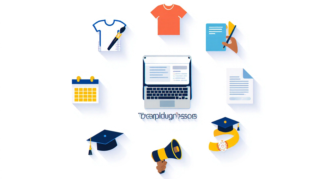 Flat illustration collage of nine low‑budget business ideas as icons.